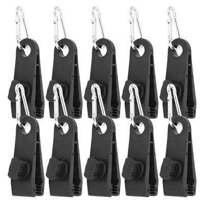 10 Pcs Durable Nylon Plastic Tarp Clips Heavy Duty Alligator Locking Clips Black Windproof Clips Camping