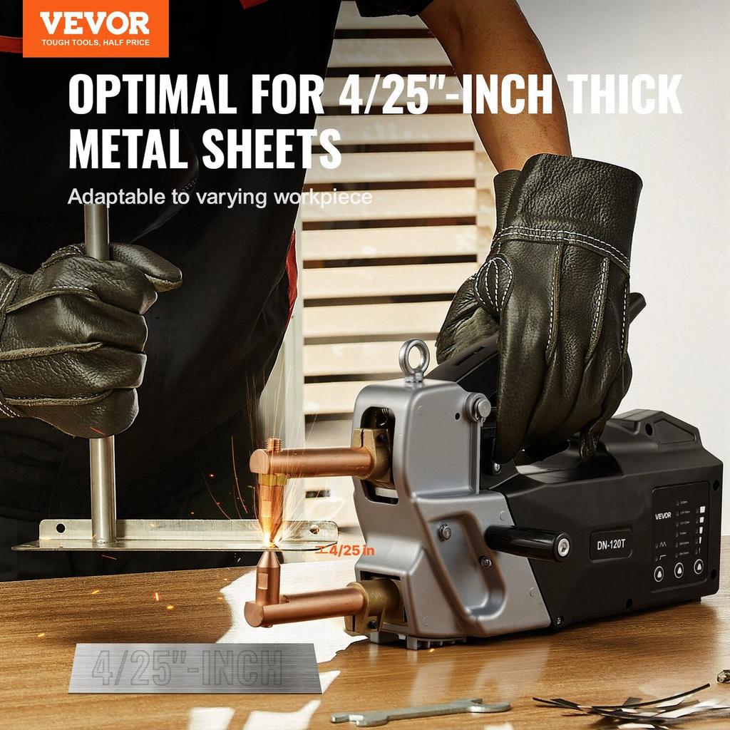 Portable Spot Welder, 4mm Thick Spot Welder Machine with 8.1KVA Input Capacity, 4200A Electric Metal Sheet Welding Machine Handheld Welding Tip Gun