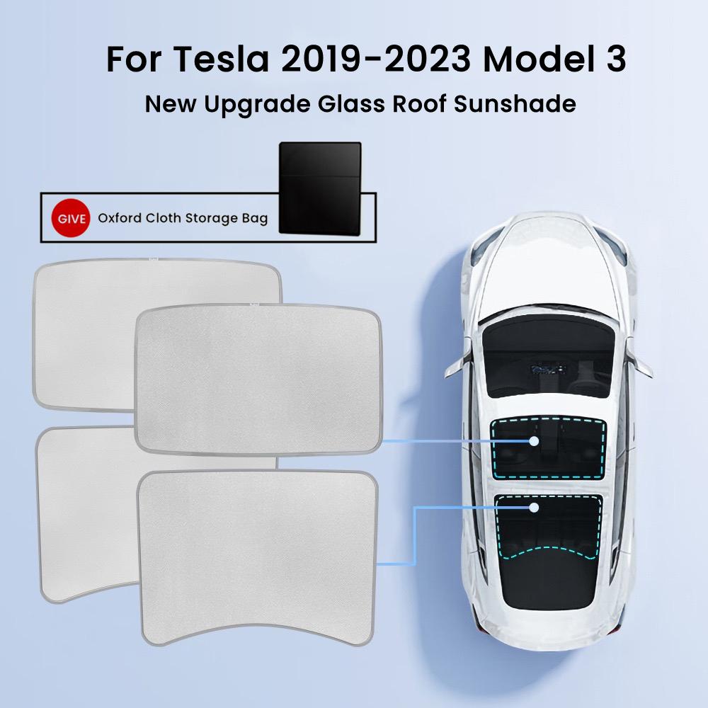 Sunroof Sunshades For Tesla Model 3 Model Y Model 3+ Highland Upgrade Ice Cloth Buckle Sun Shades Glass Roof Front Rear Skylight