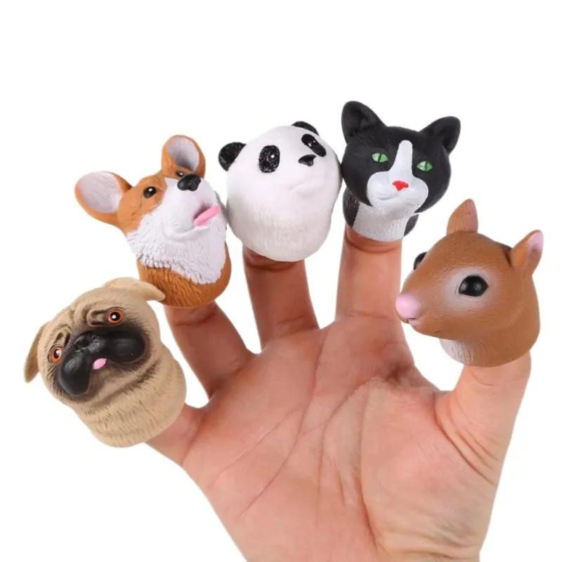 1 Set Finger Puppet Animals Squirrel Hand Finger Story Puppets Game Cat Puppy Panda Finger Dolls Toys For Children Gifts