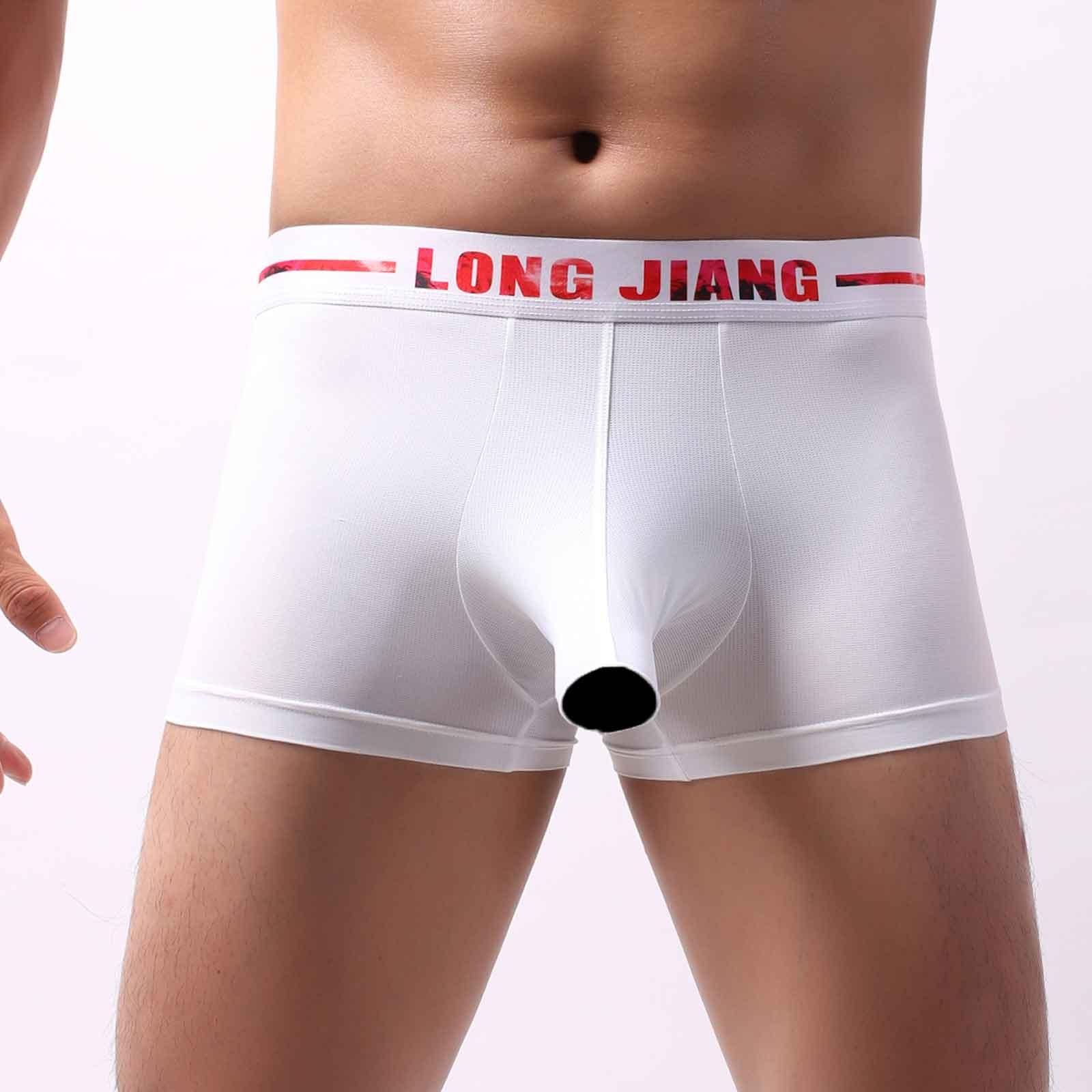 

Мужские мягкие трусы, трусы, трусики, шорты, сексуальное нижнее белье XL белый