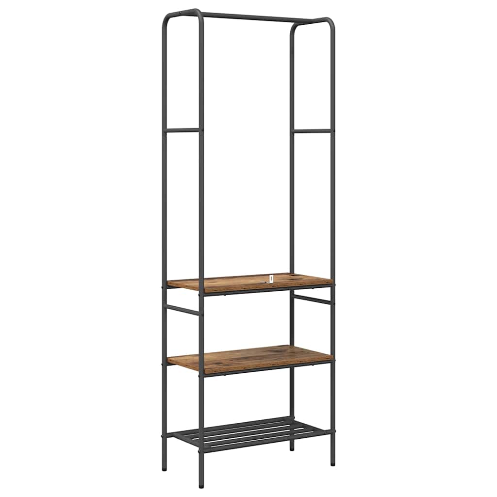 Clothes Rack with Shelf Rustic Wood Look 60 X 30 X 171 Cm Engineered Wood