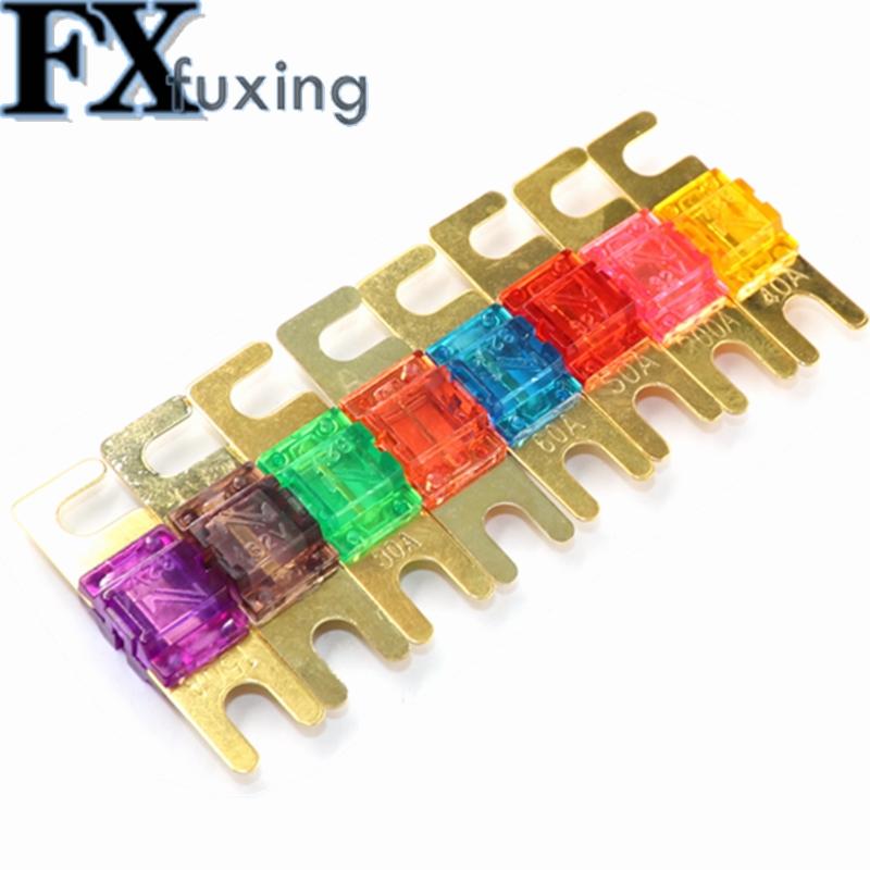 5Pcs/Set 30 40 60 80 100A 125A Nickel Plated Car Stereo Audio 32V AFS Mini ANL Fuses Auto Stud Fuses Circuits Protection Fuse Fuse Holders1