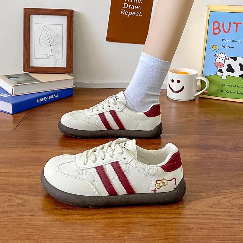 Mode Damen Casual Outdoor Schnürschuhe Sportschuhe 2025 Frühling Herbst Designer Koreanisch Runde Zehen Sneakers Vulkanisierte Schuhe Tenis De Mujer