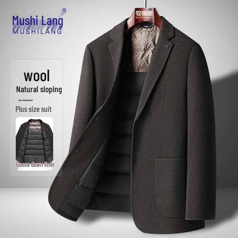 MUSHILANG Men's Wool Blend Down Blazer