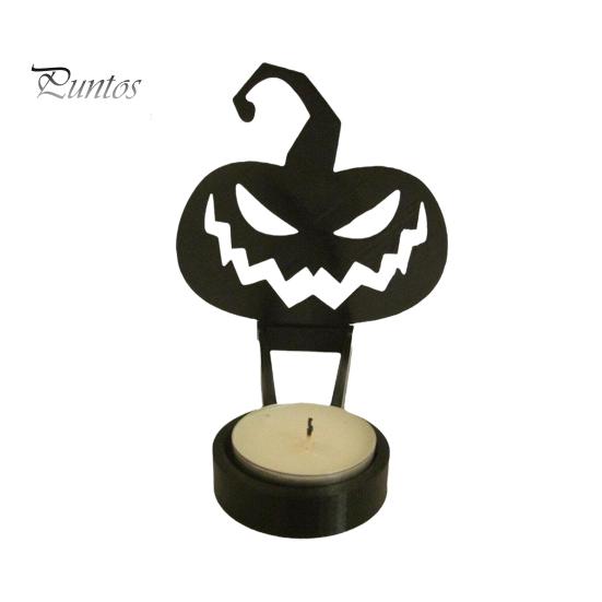 Halloween Candle Holder Metal Tealight Candle Holder with Scary Figure Silhouette Spooky Ghost Tealight Shadow Caster for Indoor Decor