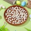 100Pcs Wooden Fake Eggs Easter Decorations Smooth Surface Paintable Craft Eggs for DIY Projects Desktop Display Holiday