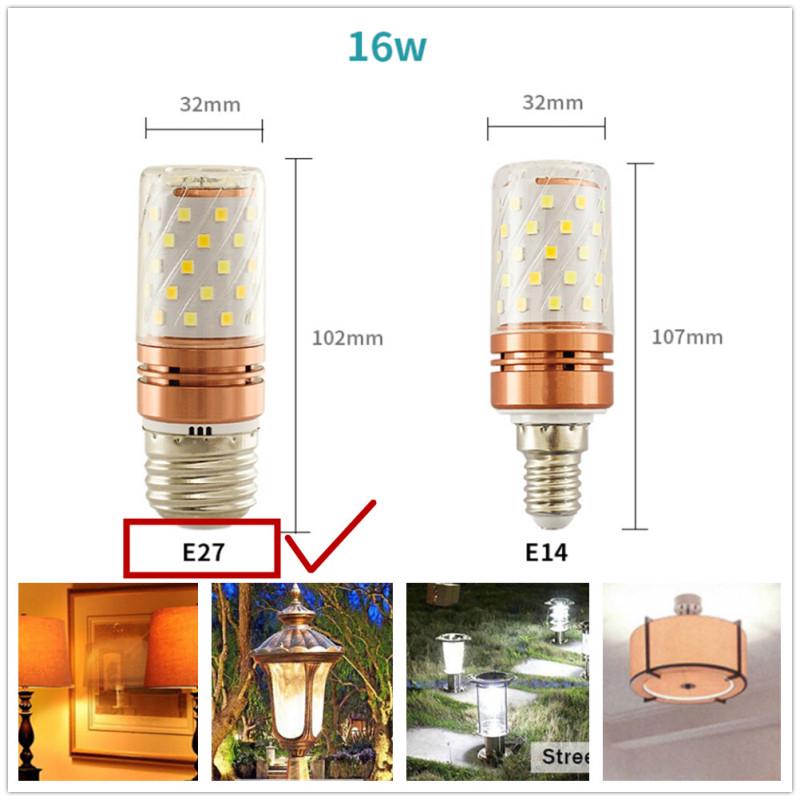 185-265V LED Tricolor Changing Corn Light Bulb Chandelier Lamp Decoration