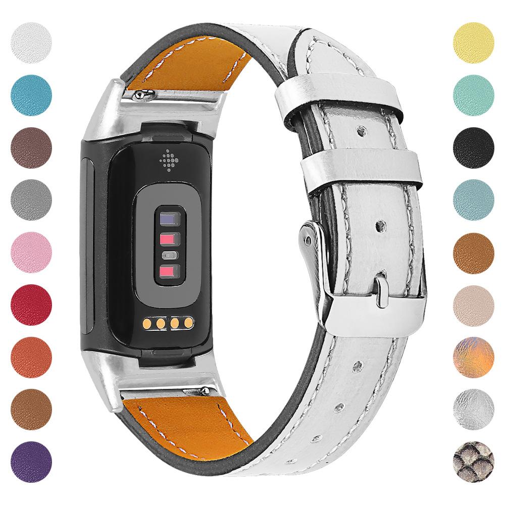 Replacement Genuine Leather Watch Strap For Fitbit Charge 3/4, Unisex