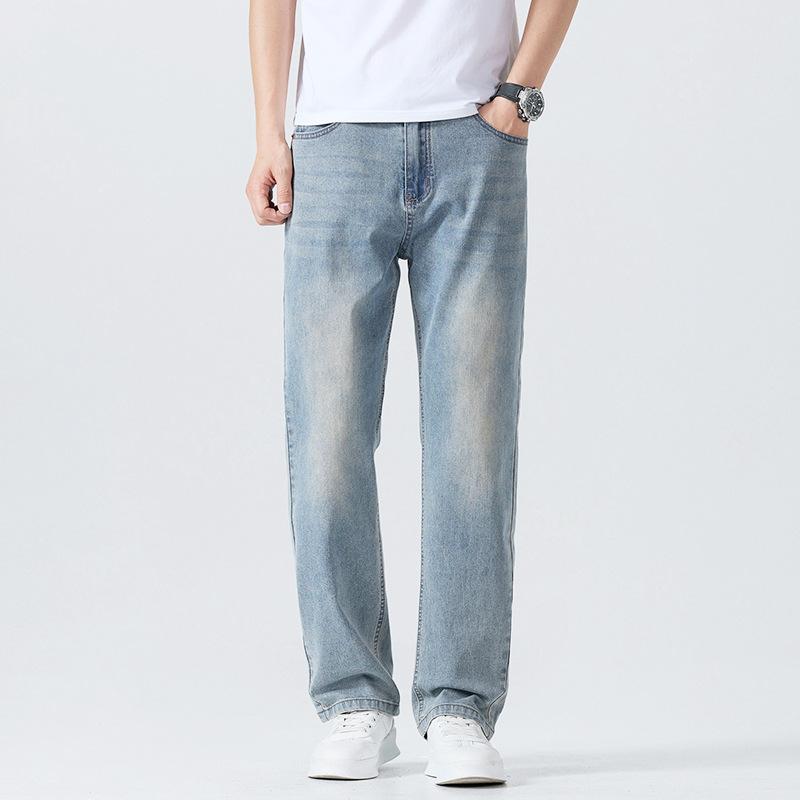 

Американские ретро джинсы мужские свободные прямые зауженные летние тонкие мужские брюки 40