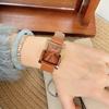 Belt Watch Caramel Color Square Simple Waterproof Women'S Watch