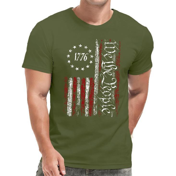 Mens USA Shirt American Flag T-Shirt 4th of July Patriotic Short Sleeve Tee