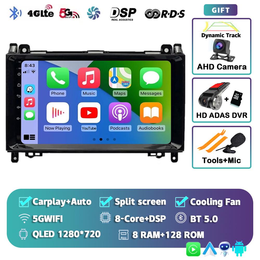 Android 14 Car Radio for Mercedes Benz B200 Sprinter W906 W639 AB Class W169 W245 Viano Vito Multimedia Player 2 Din Stereo DSP