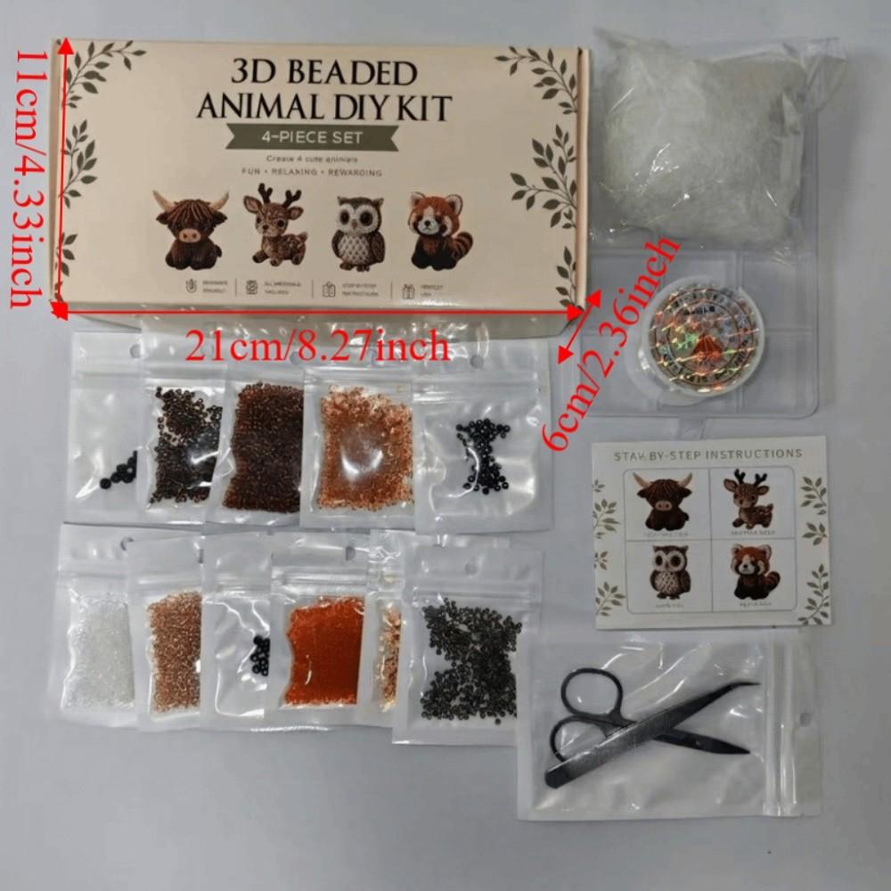 Handgemachtes 3D Perlen Haustier Schlüsselanhänger Bastelset Buntes Perlenstickerei Kunst Handwerk Set Für Kinder