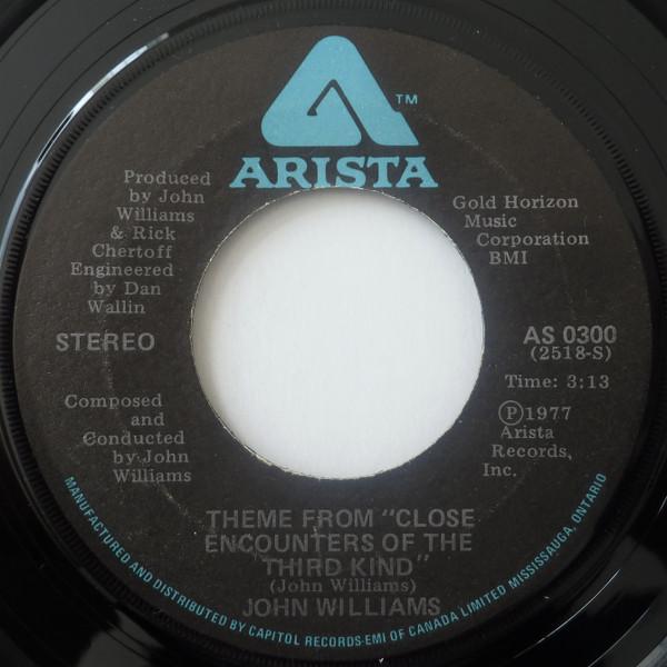 

7inch Record JOHN WILLIAMS Theme From Close Encounters Of The AS0300 Arista 1977 Canada Dance Electronica Used