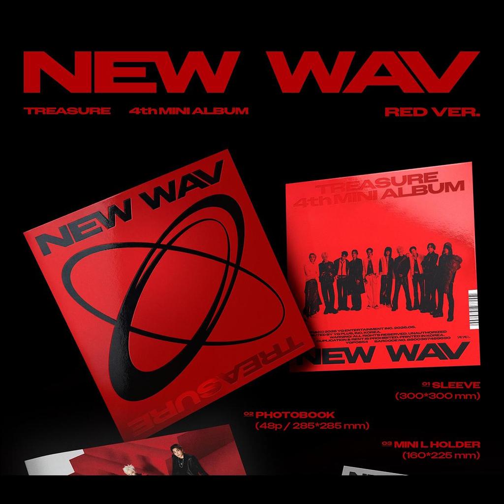 [Pre-order] TREASURE [NEW WAV] 4th Mini Album (RED VER./ICE VER.) + Free Gift