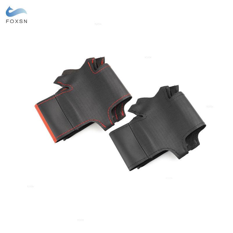 For Jeep Wrangler (JK) 2007 2008 2009 2010 2011 Hand-stitched Perforated Leather Car Styling Interior Steering Wheel Cover Trim