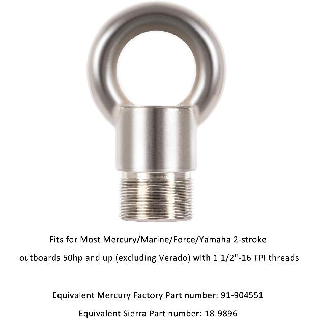 Lifting Ring Tool Replacement For MT0022 91-904551 Lifting Eye For Mercury Marine OMC with 1.5" X16 Threaded Flywheel