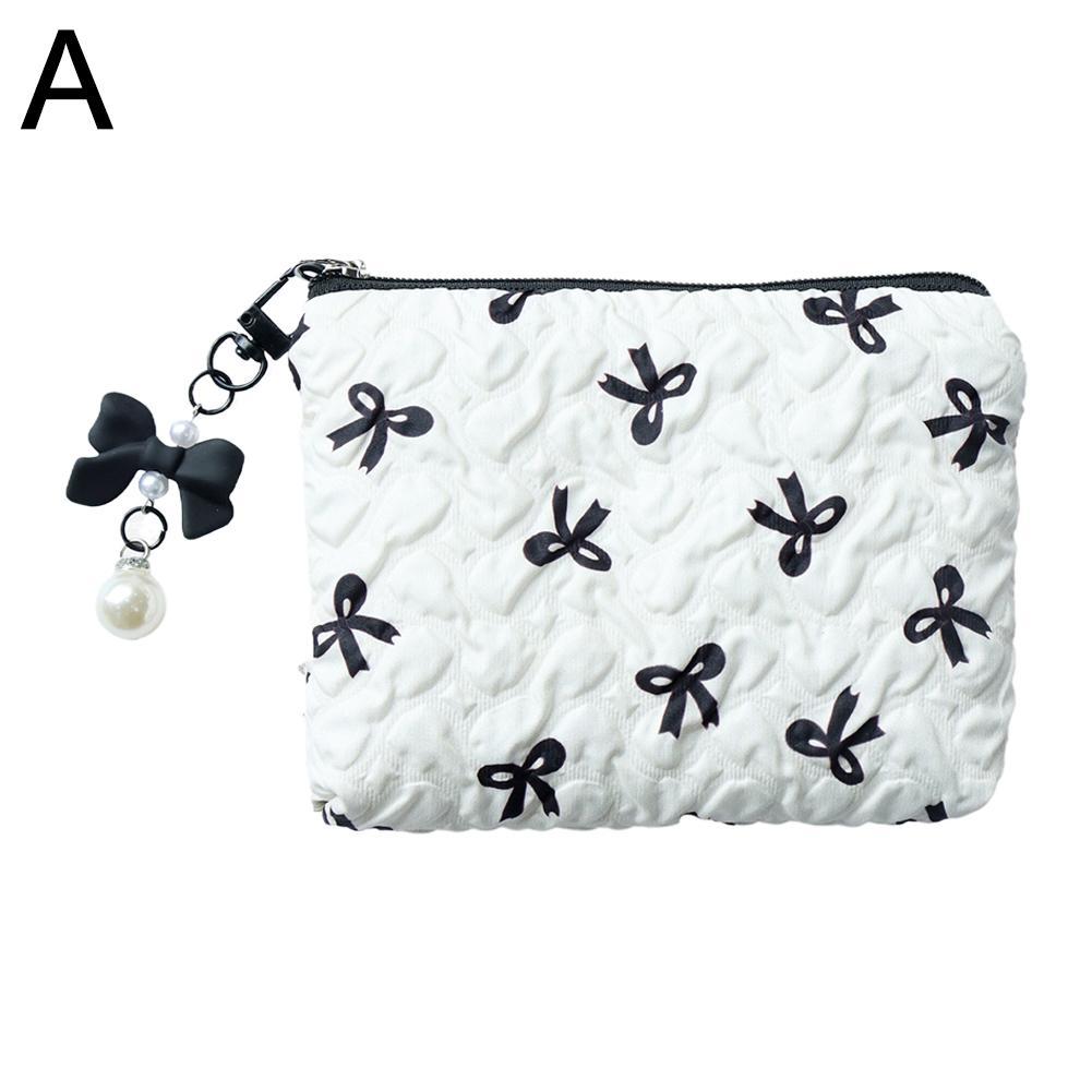 Cute Bow Flower Quilting Cotton Makeup Bag Women Female Cloth Handbag Portable Toiletry Case Zipper Cosmetic Organizer for Girls
