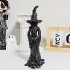 Resin Witch Ornament Halloween Gothic Witches Figurine Living Room Retro Ghost Sculptures Halloween Home Party Decorations