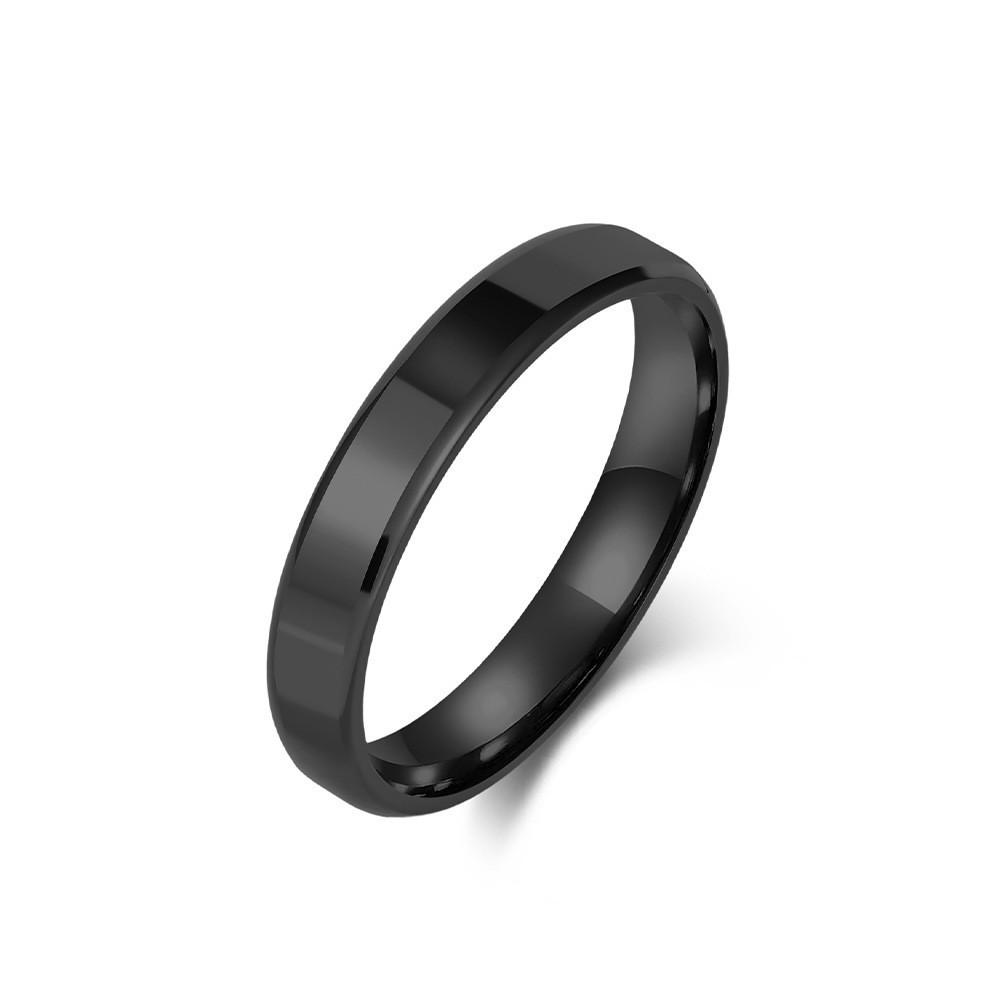 Titanium Steel Couple Rings - Polished Plain Band, Popular European & American Style Jewelry
