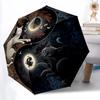 1 Stück Yin-Yang Katzen Automatischer Regenschirm - Stilvoll, Langlebig, mit 8-Speichen Manuelles Öffnungsdesign, Eleganter Schwarzer Griffleyy250920156