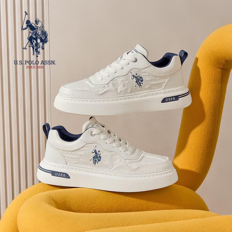 U.S. POLO ASSN. Men s White Blue Classic Casual Skate Shoes 41