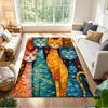 Cute Cat Square Carpet Rug Non-slip Rug for Living Room, Bedroom, Study Room, Hallway Decoration, Perfect for Home Decoration or Holiday Gifts