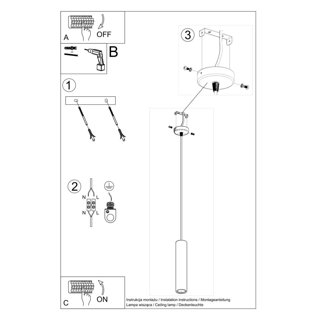 Lampa Wisząca Florio 1 Gu10 Szary Beton Lumilo 06.267.53