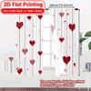 2D Flat Printing  2pcs Hanging Hearts Chic Contemporary Curtains Durable 100% Polyester Fabric Curtains Decorations Outdoor