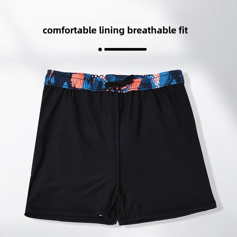 Men's Quick-Dry Double-Layer Loose-Fit Printed Swim Trunks