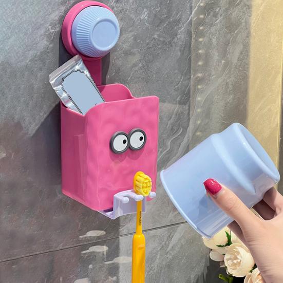 კბილის ჯაგრისის დამჭერი კედელზე დასამაგრებელი ორგანიზატორი სათავსოთი, დიდი დატვირთვით, მარტივი დასაყენებელი, საწოვარა კბილის ჯაგრისის საკიდი