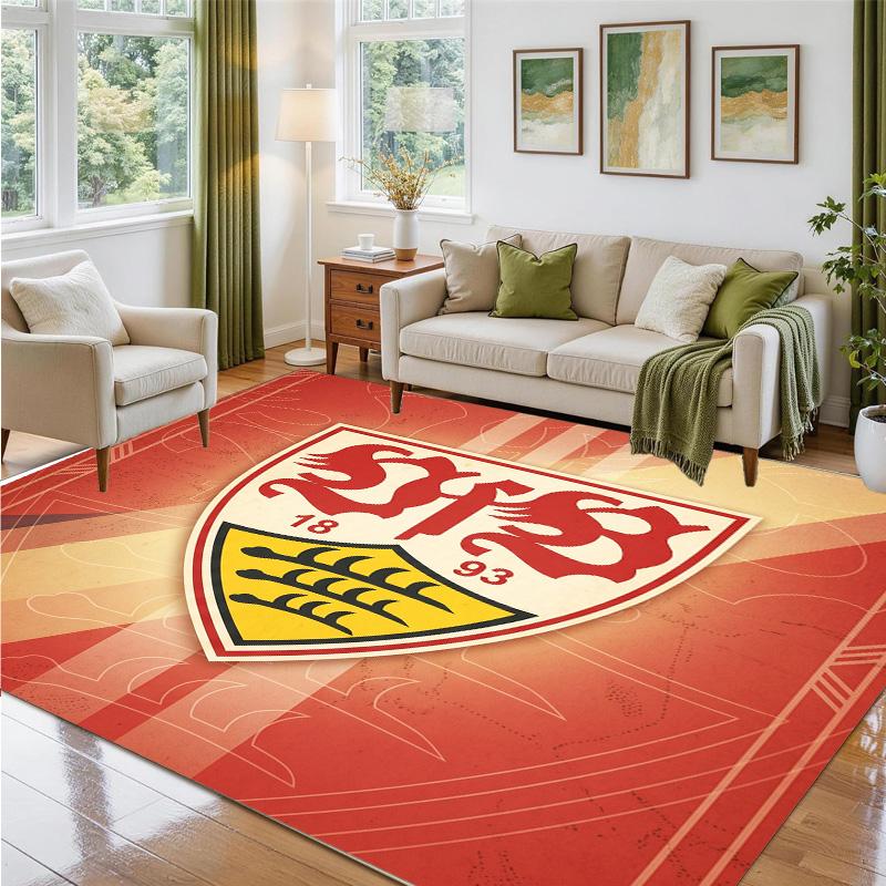 VfB Stuttgart Design Crystal Velvet Rug Soft Decorative Mat for Bedroom Entrance