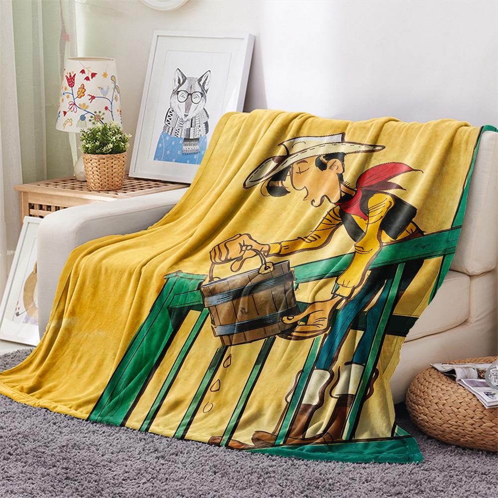 Lucky Luke2 Flannel Blanket, High Quality Comfortable for All Seasons, Home Decor, Warmth and Comfort