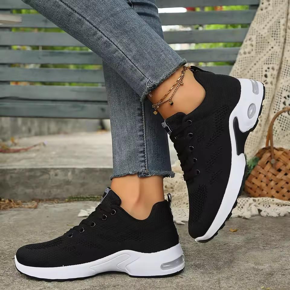 Fashionable Women Lace Up Sneakers Breathable Material Stylish Appearanc Gorgeous Casuais Lightweight Mesh Anti Fatigue Shoes