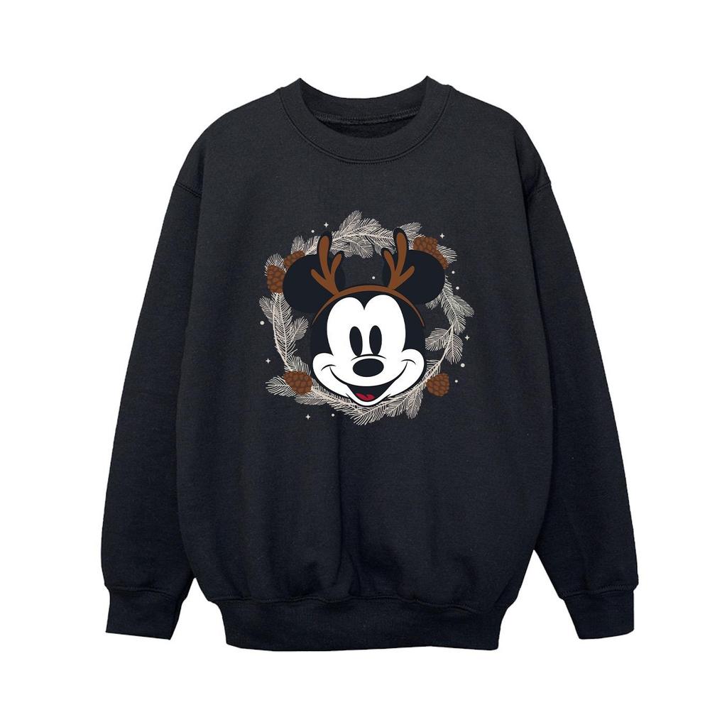 Disney Boys Mickey Mouse Reindeer Wreath Sweatshirt