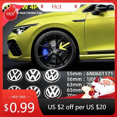 Neue 4 Stück 56/60mm Felgennabendeckel Logo Nabenkappe Abzeichen Emblem Auto Zubehör Für Volkswagen Tiguan VW GTI TOURAN PASSAT GO
