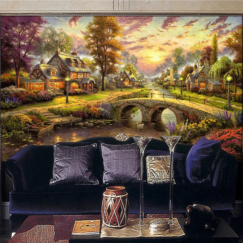 Wallpaper Hand Painted European Style Forest 3d Mural Night View Art Wall Mural Living Room Wall Paper