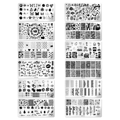 Nail Art Stamping Plates Reusable Nail Art Design Template Coconut Tree Love Heart Kiss Bows  Nail Art Stamp Template