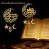 Eid Mubarak Moon Star Mosque Wooden Hanging Ornaments Kareem Ramadan Decorations