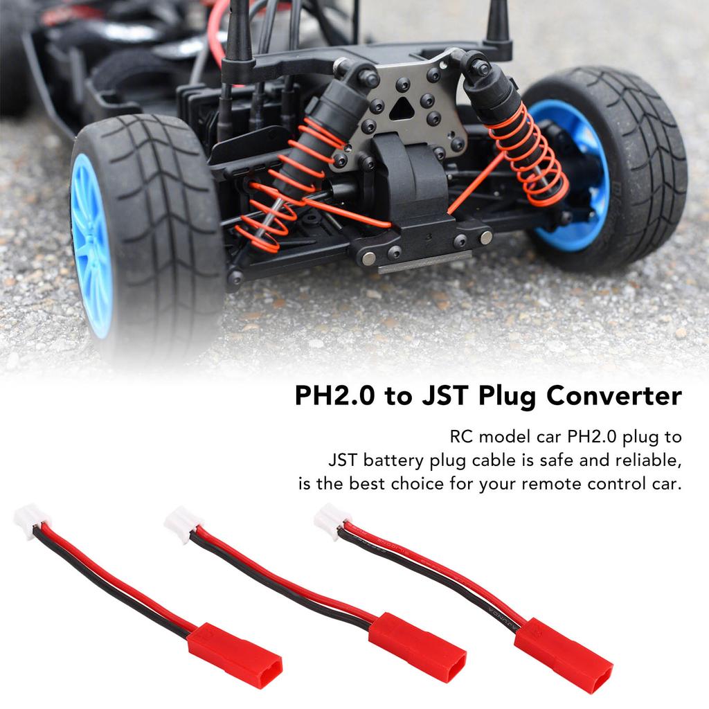 3Pcs PH2.0 To JST Plug Adapter Connector for AXIAL SCX24 1/24 Tracked Vehicle Upgrade Part