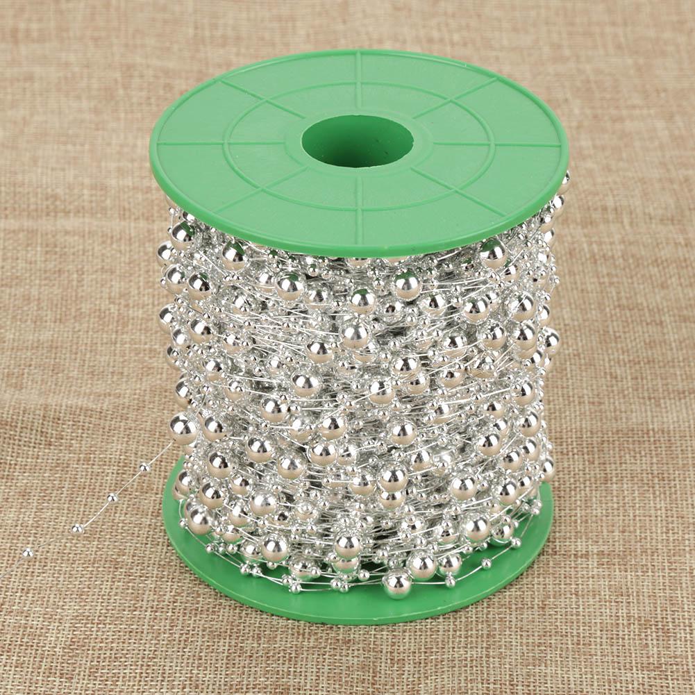 60mCelsiusroll Electroplating Pearl Wire Beads Garland String   Wedding Decoration 3mm+8mm(golden)