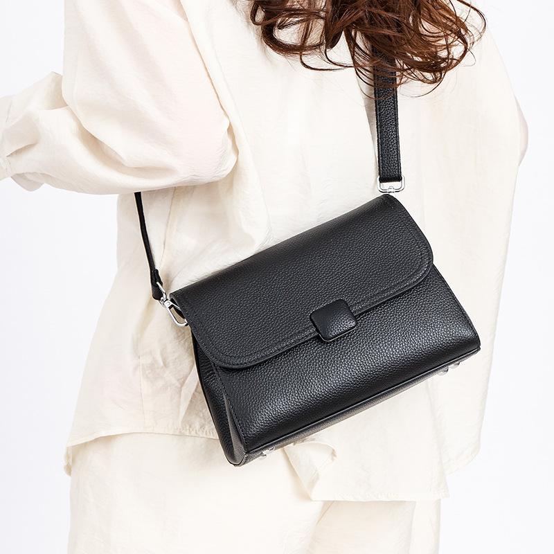 Echt Lederen Tas Veelzijdig Zacht Leer Kleine Vierkante Tas Eenvoudige en High-end Crossbody Tas Dagelijkse Pendelen Schoudertas Dames Tas