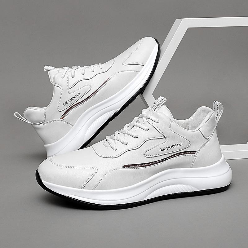 Fashion Casual Leather Shoes Men Outdoor Tennis Sneakers Lightweight Comfortable Lace Up Trainers Man Leisure Walk Treking Shoes