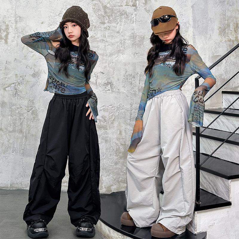 Trendig Street Dance Hip Hop Hoodie-set för Barn – Coolt Uppträdande-outfit för Pojkar & Flickor