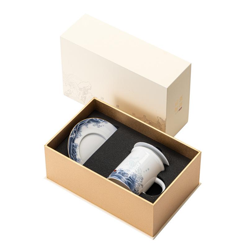 High-end Merchandise Linglong Office Cup Ceramic Cup Graduation Season Opening Ceremony Business Enterprise Senior Gift Set