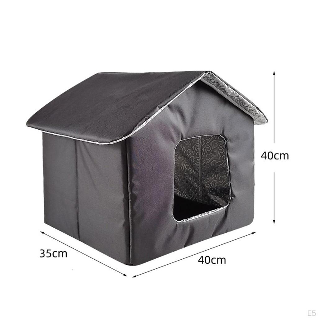 Cat Bed Enclosed Outdoor Shelter Oxford Cloth Waterproof Nest Self Warming Tent Kennel for Pet
