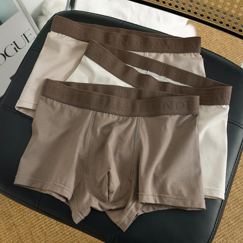 3pcs Men's Underwear Retro Men's Flat Leg Pants Mid Waist Comfortable Breathable Square Leg Pants Boxer Brief