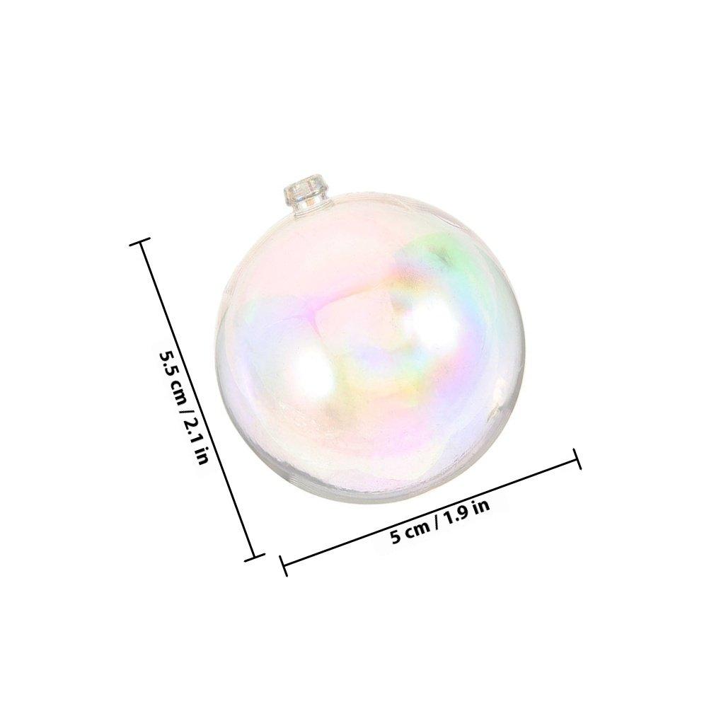 10Pcs Christmas Tree Wish Balls Clear Plastic Iridescent Fillable Ornament Baubles DIY Hanging Decorations Christmas Balls