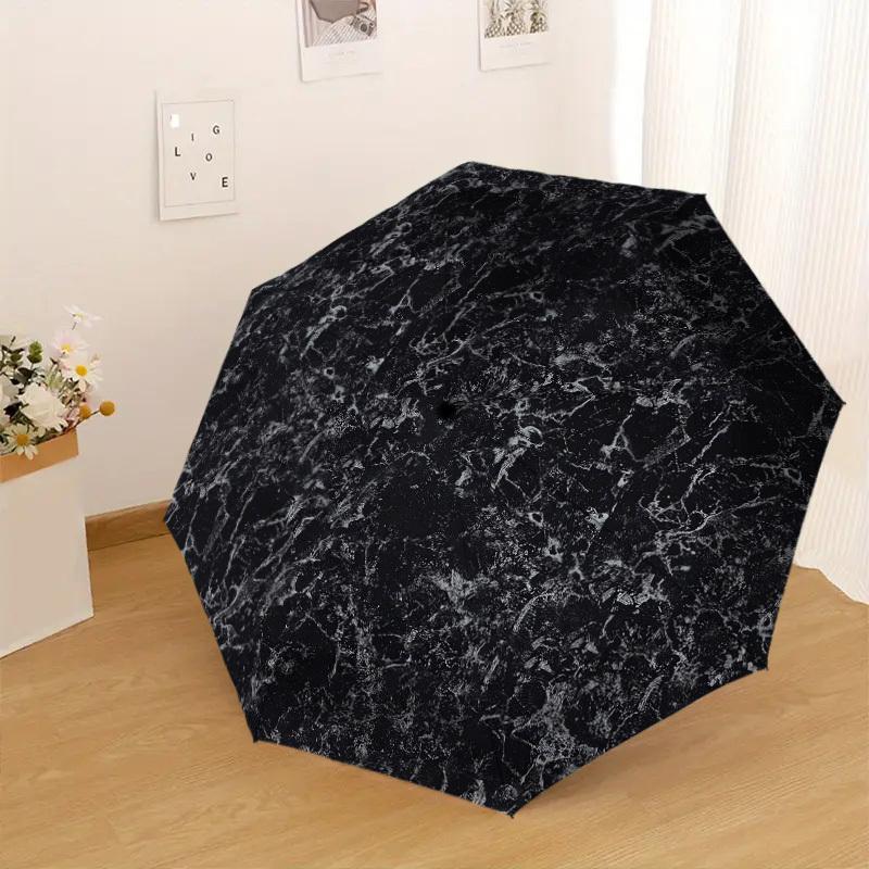 1pc Marble texture Pattern Umbrella Design Automatic Opening and Closing Umbrella, High-quality Travel Umbrella, Lightweight and Portable, -1002111
